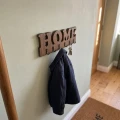 Drewniany wieszak na ścianę HOME Dębowy brązowy 50cm