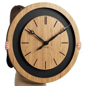 Dębowy zegar ścienny Black&Oak dębowy