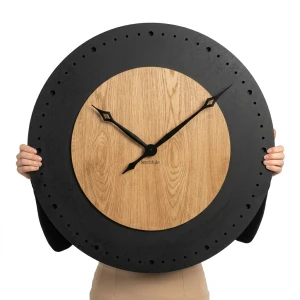 Dębowy zegar ścienny Black&Oak2 dębowy
