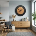 Dębowy zegar ścienny Black&Oak2 dębowy