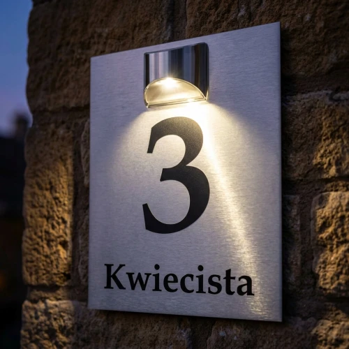Tabliczka z numerem domu podświetlana solarna 30x40 wizualizacja1