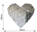 Lustro ozdobne Serce Geometryczne naklejane wymiary