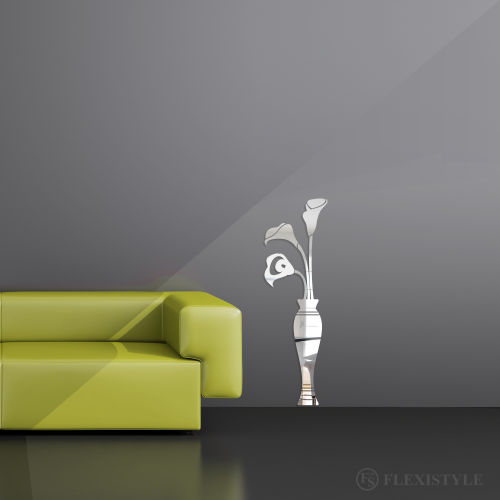 Lustro ozdobne do salonu Bukiet Lilii naklejany 75 cm