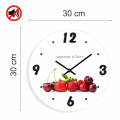 Zegar kuchenny A&T Owoce lata 30 cm Wymiary