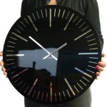 Wall clock living room TRIM black 50cm