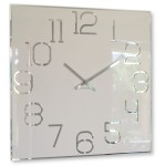 Large white wall clock DIGIT 50cm