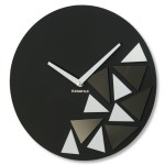 Zegar ścienny Triangles czarny mat