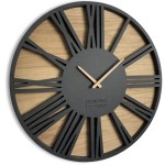 Black wall Clock with Roman Numerals 50cm (20in)