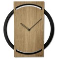 Drewniany zegar ścienny do salonu Wood Oak front