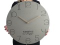 Zegar ścienny duży do salonu szary EKO 50cm z modelem