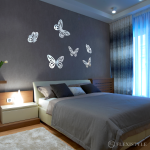 Lustro ozdobne na ścianę Duże Motyle naklejane