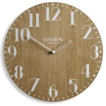 Zegar ścienny do salonu Londyn Retro Wood 30cm