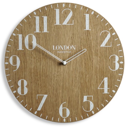 Zegar ścienny do salonu Londyn Retro Wood 30cm