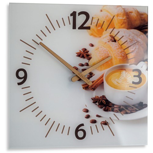 Zegar ścienny do kuchni kwadratowy szklany COLAZIONE