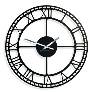 Metalowy zegar ścienny retro czarny 50cm