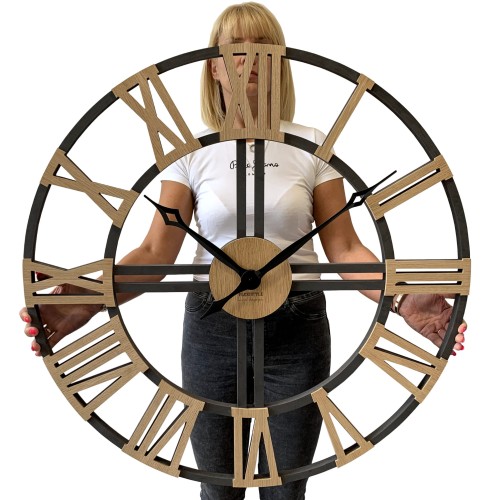 Duży zegar ścienny WOOD LOFT