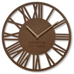 Brown wall clock Loft Piccolo 30cm