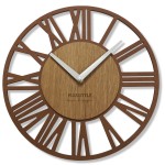 Brown wall clock wood clock Loft Piccolo 30cm