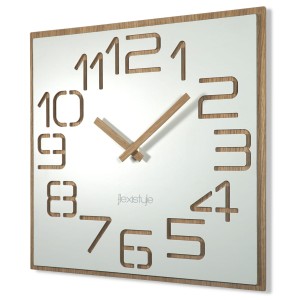 White wall clock ECO DIGITS 40cm