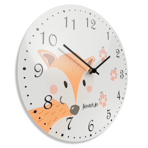 Zegar ścienny dla dzieci Rudy Lis