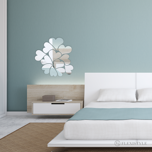 Lustro nieregularne do salonu Serduszka