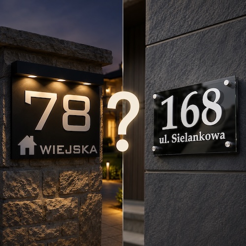 Tabliczka adresowa podświetlana czy bez podświetlenia – porównanie